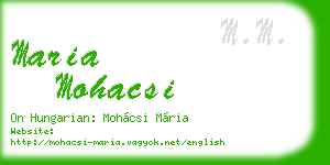 maria mohacsi business card