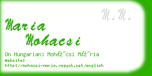 maria mohacsi business card